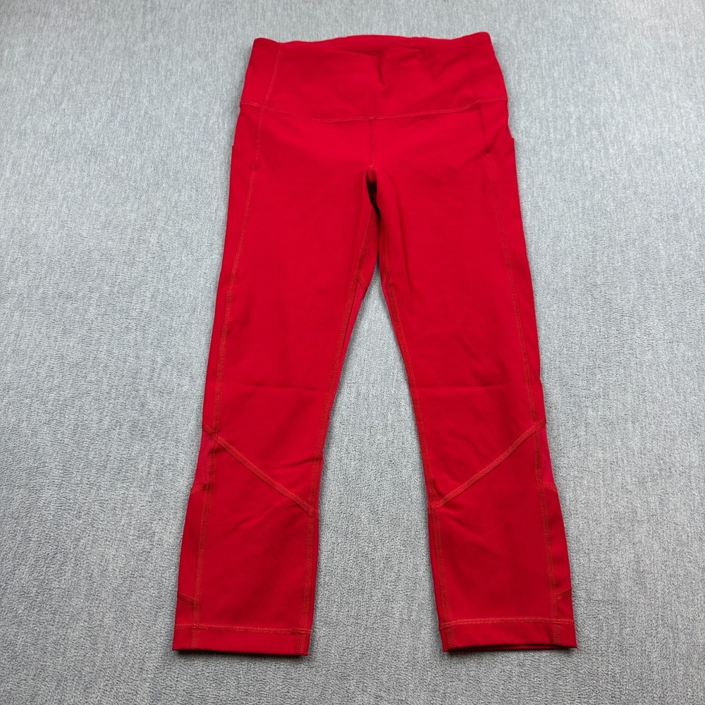Lululemon Leggings Womens 6 Red Pace Rival High-Rise Crop 22" Workout Gym Yoga